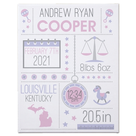 Hello Baby Canvas-Unframed-Pink - 18x24