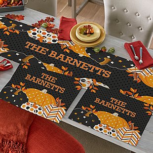 Pattern Pumpkin Table Runner & Placemats