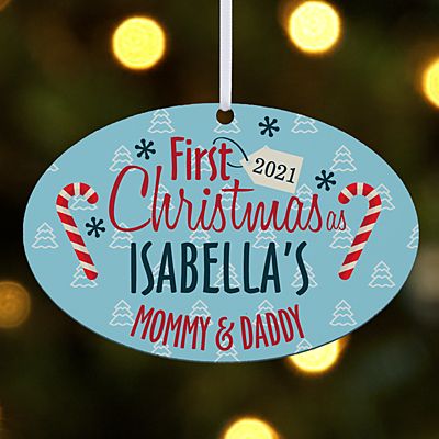 First Christmas Family Oval Ornament