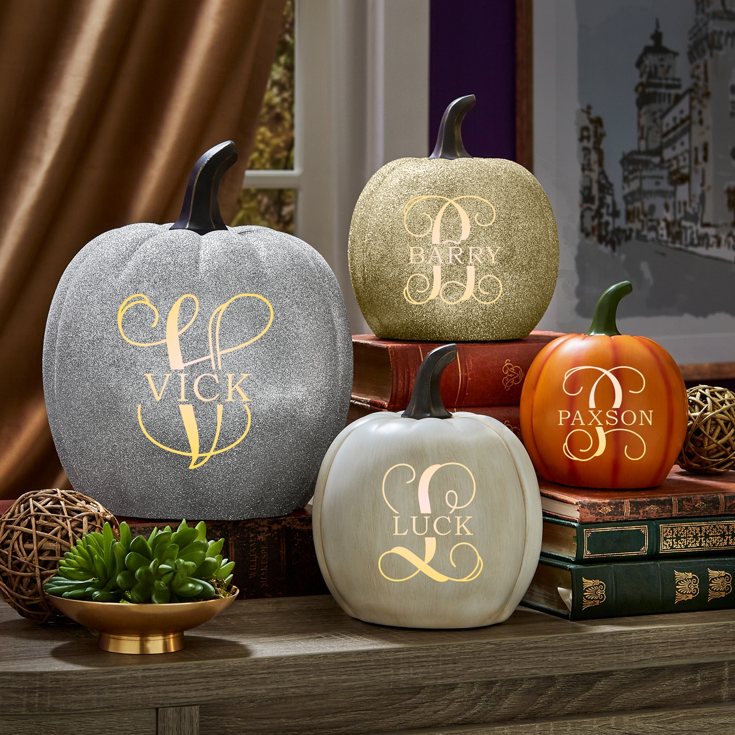 Illuminated Name & Initial Personalized Pumpkin