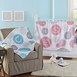 Polka Dot Birth Info Blanket