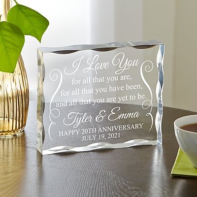 Timeless Love Anniversary Personalized Acrylic Block