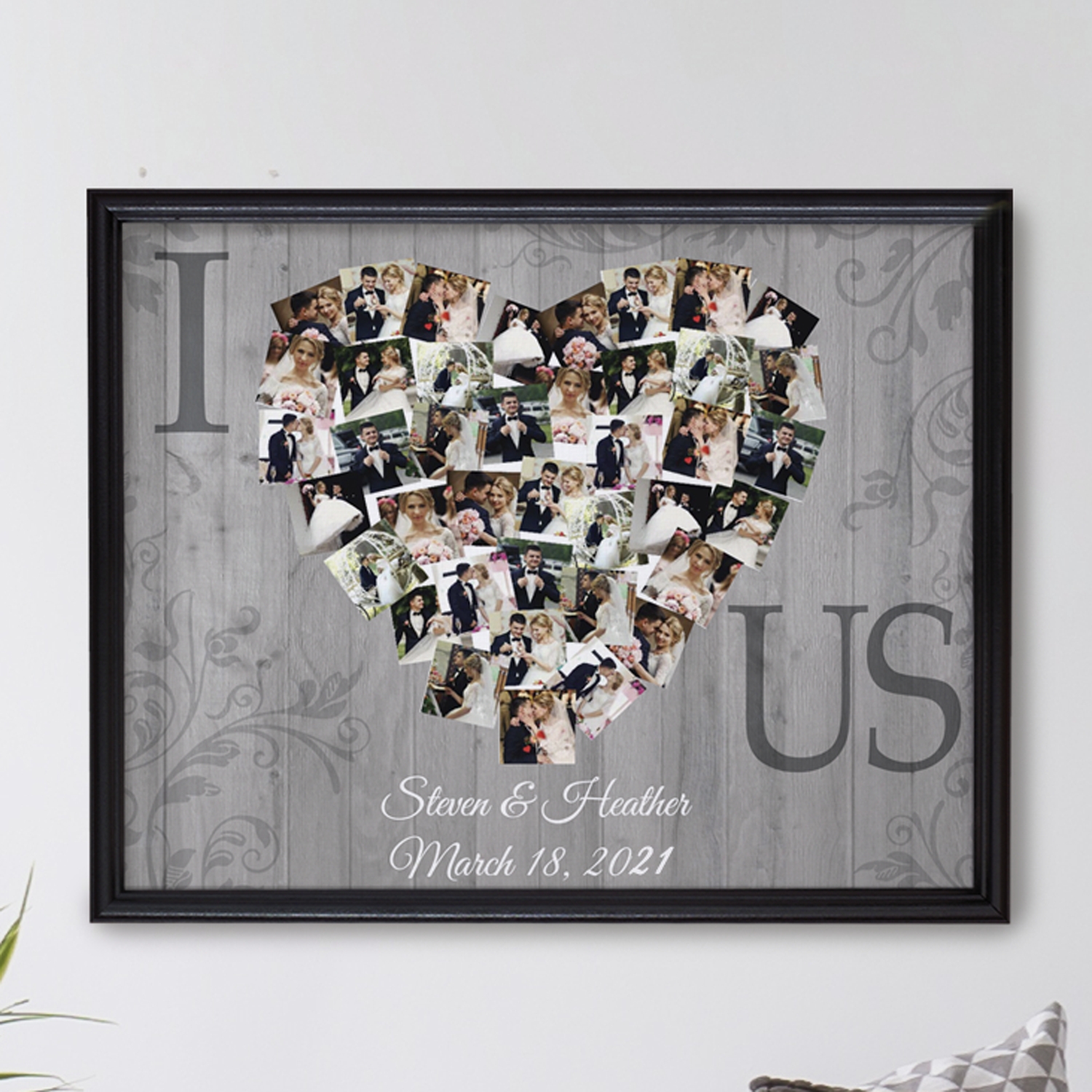 Personalized Wedding Photo Collage Canvas, Gift For Newly Married Couple, 1  Year Gift For Boyfriend - Best Personalized Gifts For Everyone