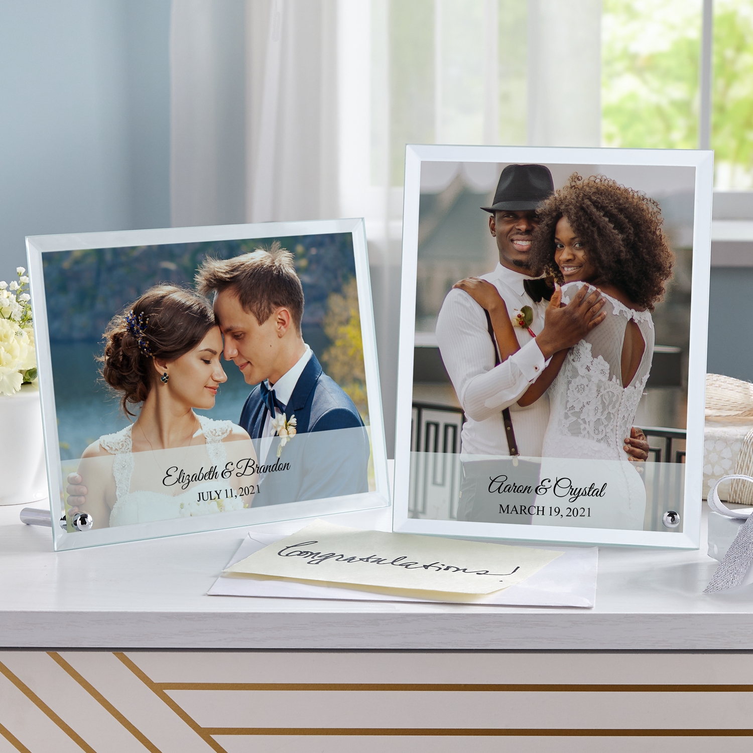 Wedding Photo Glass Message  Frame