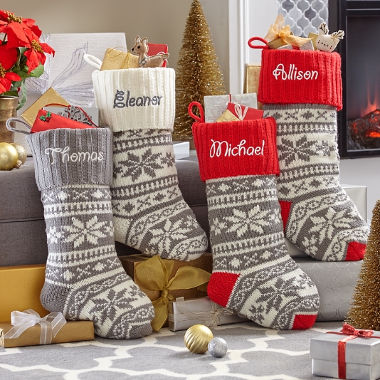 Personalized 2025 sweater stockings