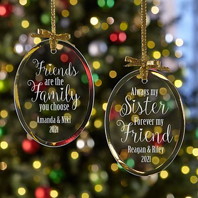 Sisters and Friends Oval Bauble
