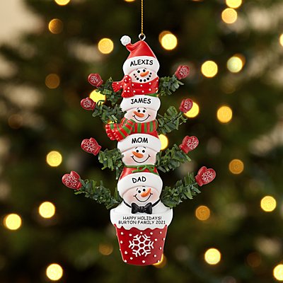 Stackable Snowman Family Ornament