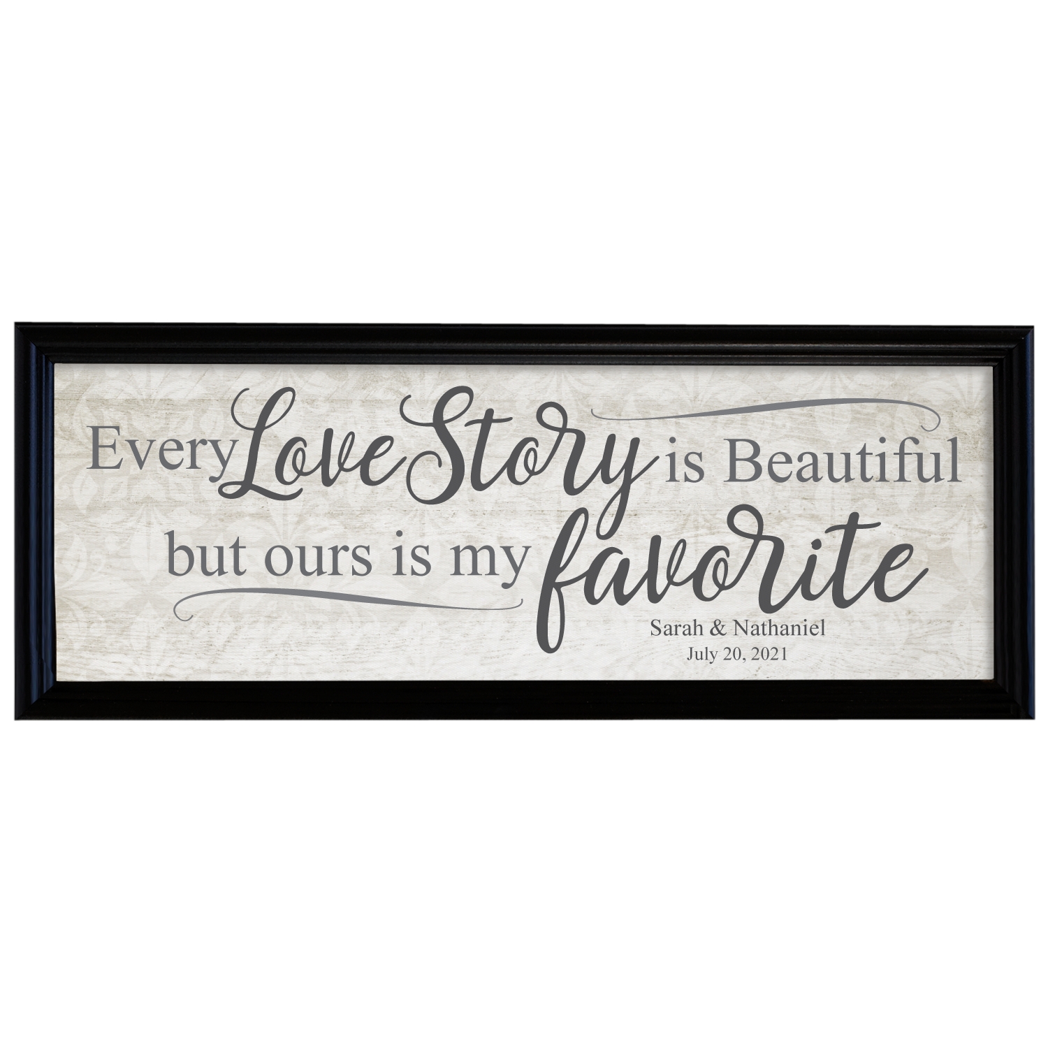 Every Love Story Framed Canvas - 9x27 Cream