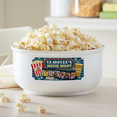 Snuggle Up Movie Time Photo Popcorn Bowl