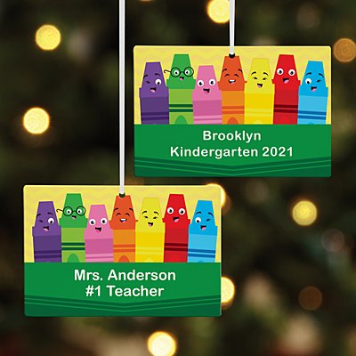 Colorful Crayons Rectangle Ornament