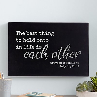 Hold On To Each Other Leather Wall Art