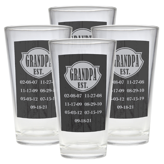 Great Grandpa Est 2024 - New Great Grandfather Beer Can Pint Glass