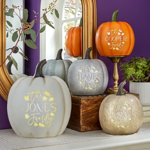 Light-Up Falling Leaves Pumpkin