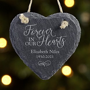 Always and Forever Memorial Heart Slate Ornament