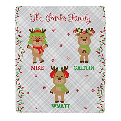 Smart and Sassy Reindeer Plush Blanket - L