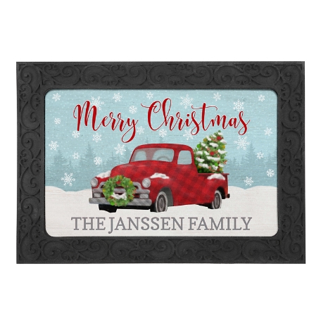 Classic Christmas Doormat with Holder-17x27