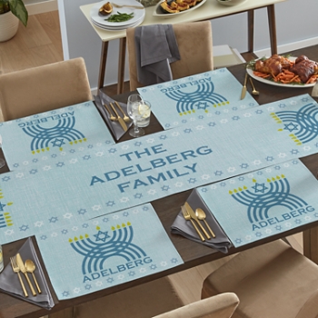 Happy Hanukkah Table Runner & Placemats