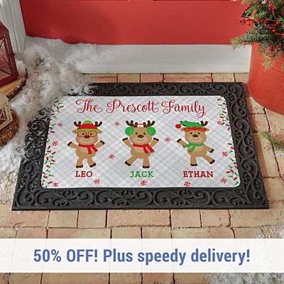 Smart and Sassy Reindeer Doormat