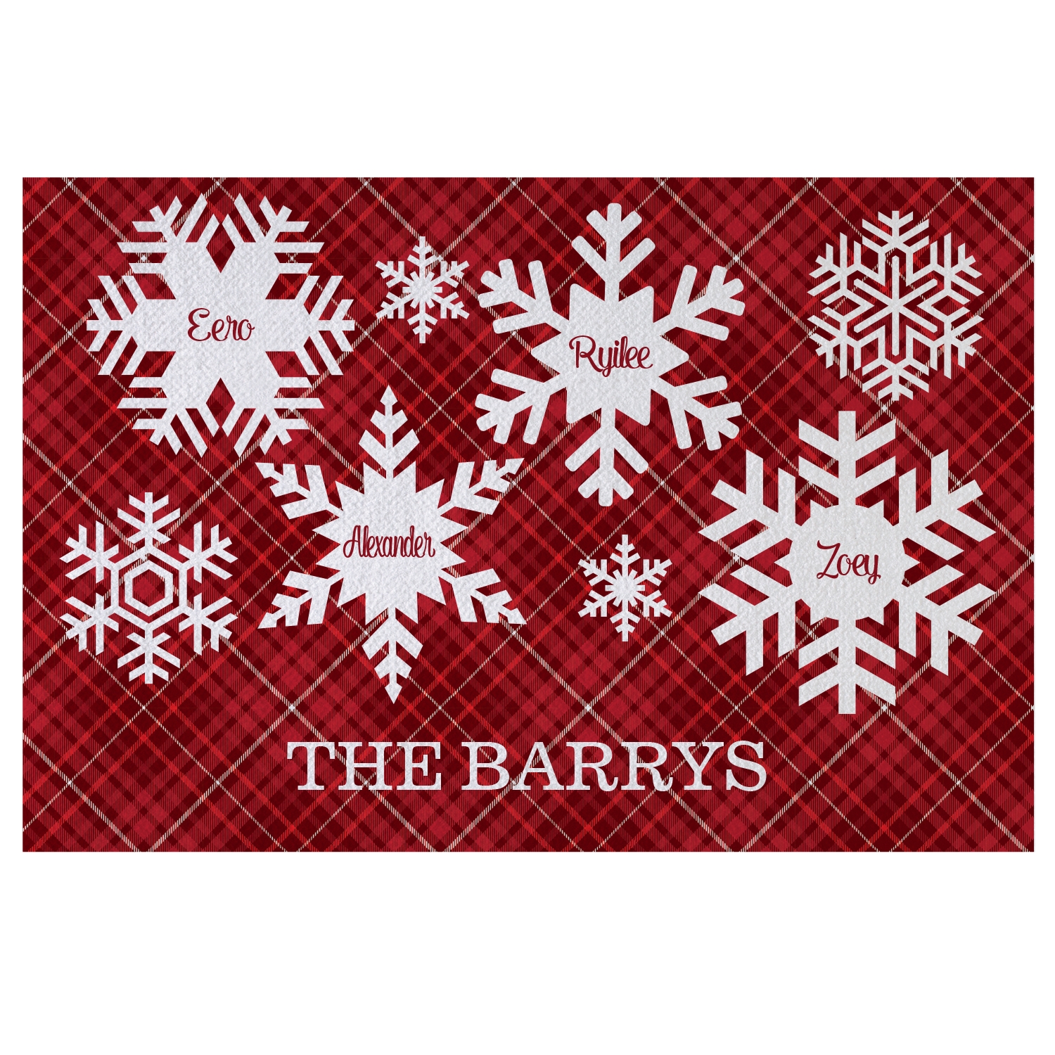 Snowflake Flurry Doormat - 24x36 - Red