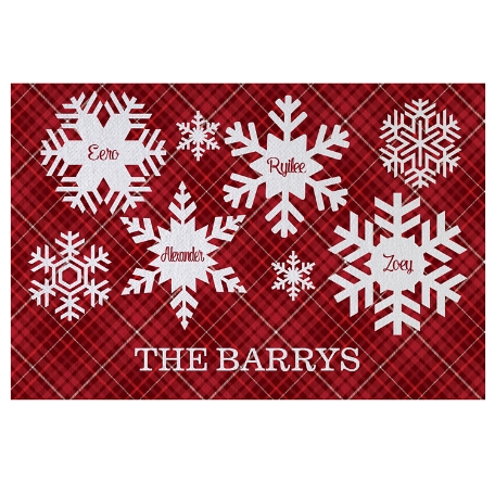 Snowflake Flurry Doormat - 24x36 - Red