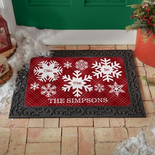 Snowflake Flurry Family Doormat