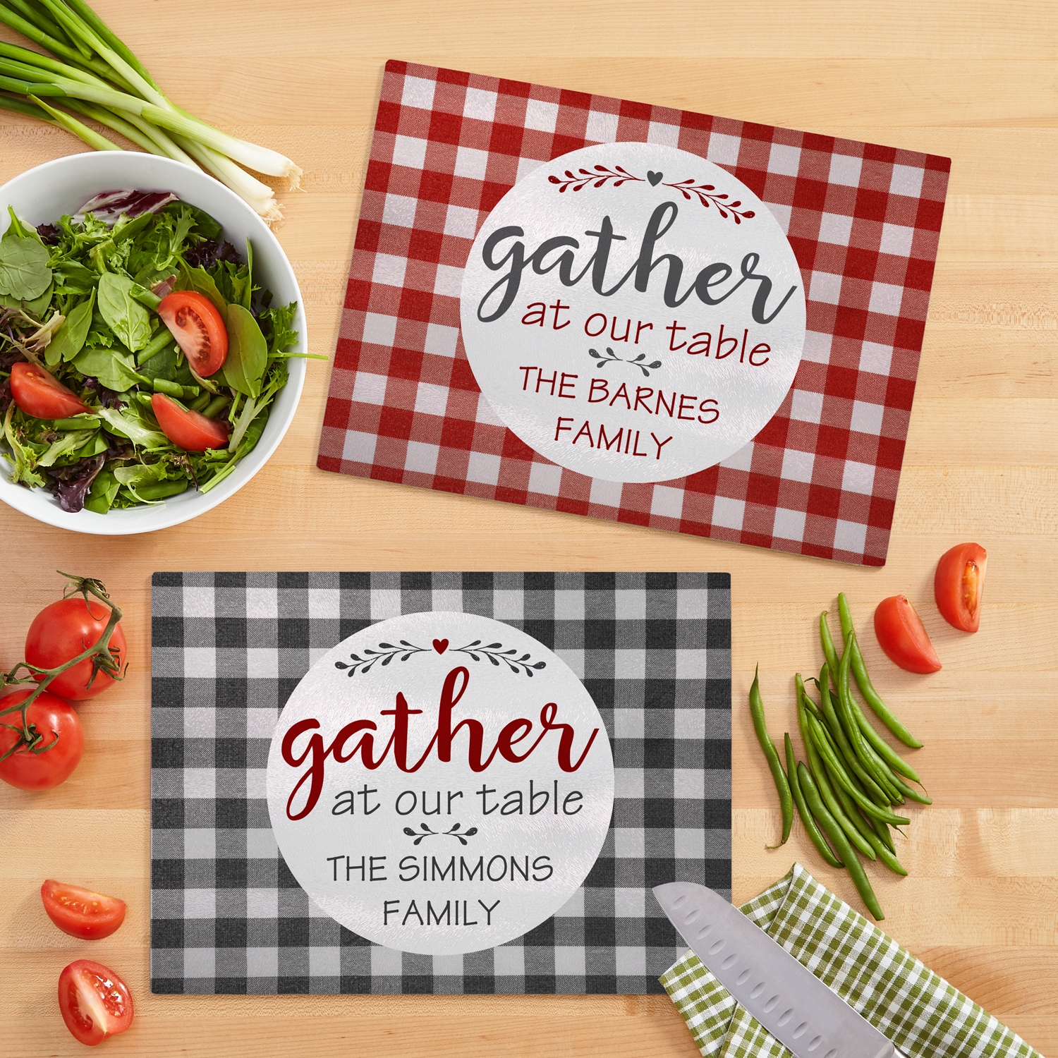 Family Gather Glass Cutting Board