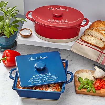 Timeless Family Personalized Stoneware Casserole Collection