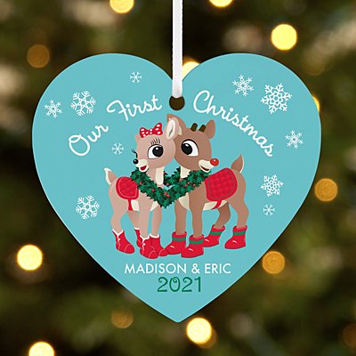 Rudolph® Our First Christmas Couple Heart Ornament