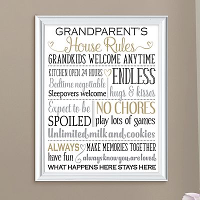 Grandparents Rules Framed Print