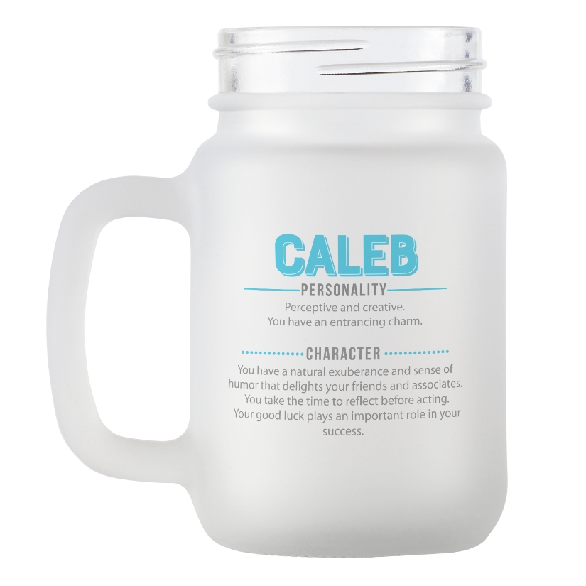 Name Meaning Frosted Mason Jar Blue Block at