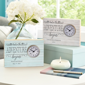 Adventure Begins Wood Clock