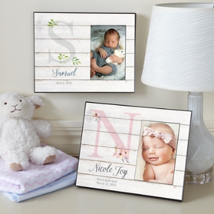 Engraved baby photo store frame