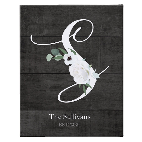 Elegant Initial Canvas - 18x24 - Unframed