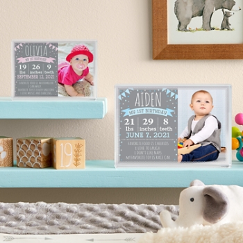 Birthday Memories Photo Glass Block