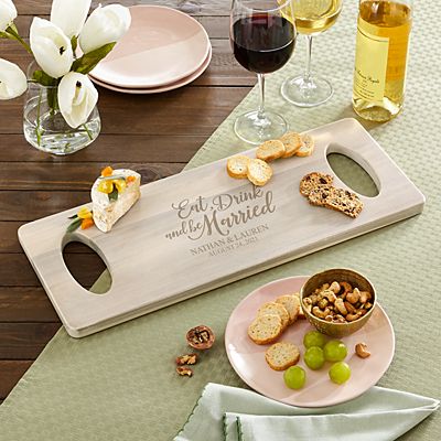 Eat, Drink & Be Married Wood Banquet Board