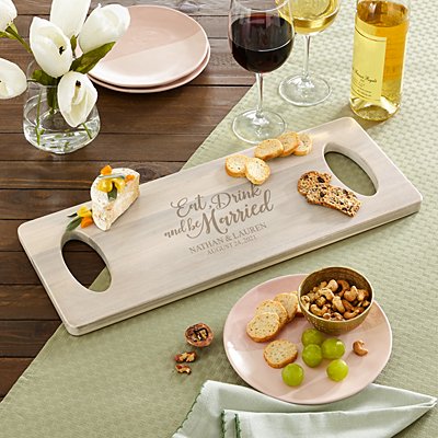 Eat, Drink & Be Married Wood Banquet Board