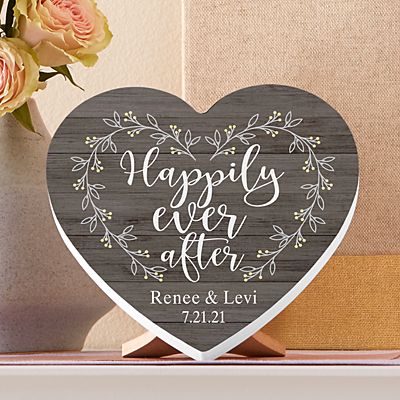 Happily Ever After Wood Heart