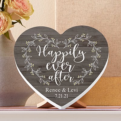 Happily Ever After Wood Heart