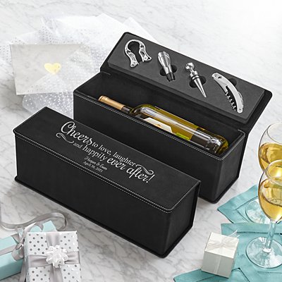 Love & Laughter Leatherette Wine Box Gift Set