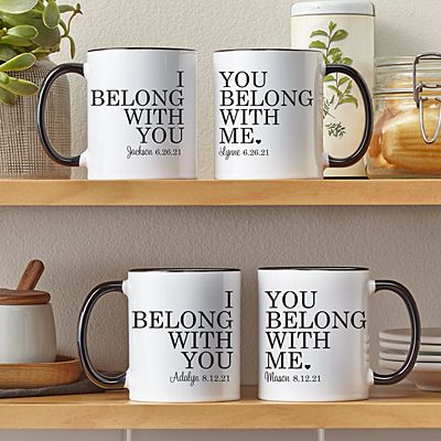 We Belong Together Mug Set-11oz w/Black Handle