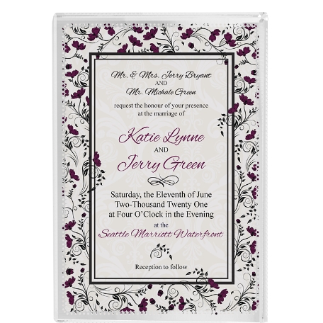 Wedding Invitation Keepsake Glass Block - Large