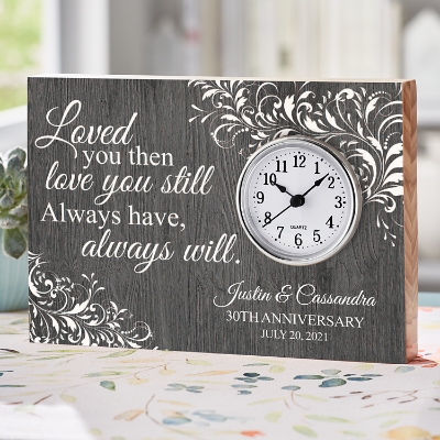 Timeless Love Anniversary Personalized Wooden Clock