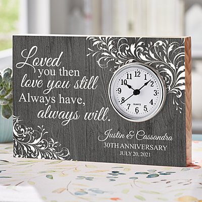 Timeless Love Anniversary Personalized Wooden Clock