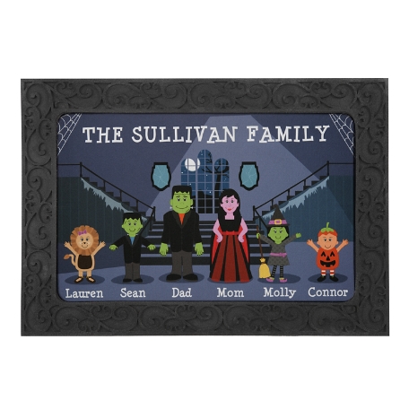 Spooky Family Doormat - 17x27 w/ Holder
