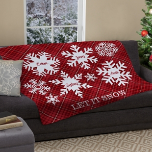 Snowflake Flurry Family Plush Blanket