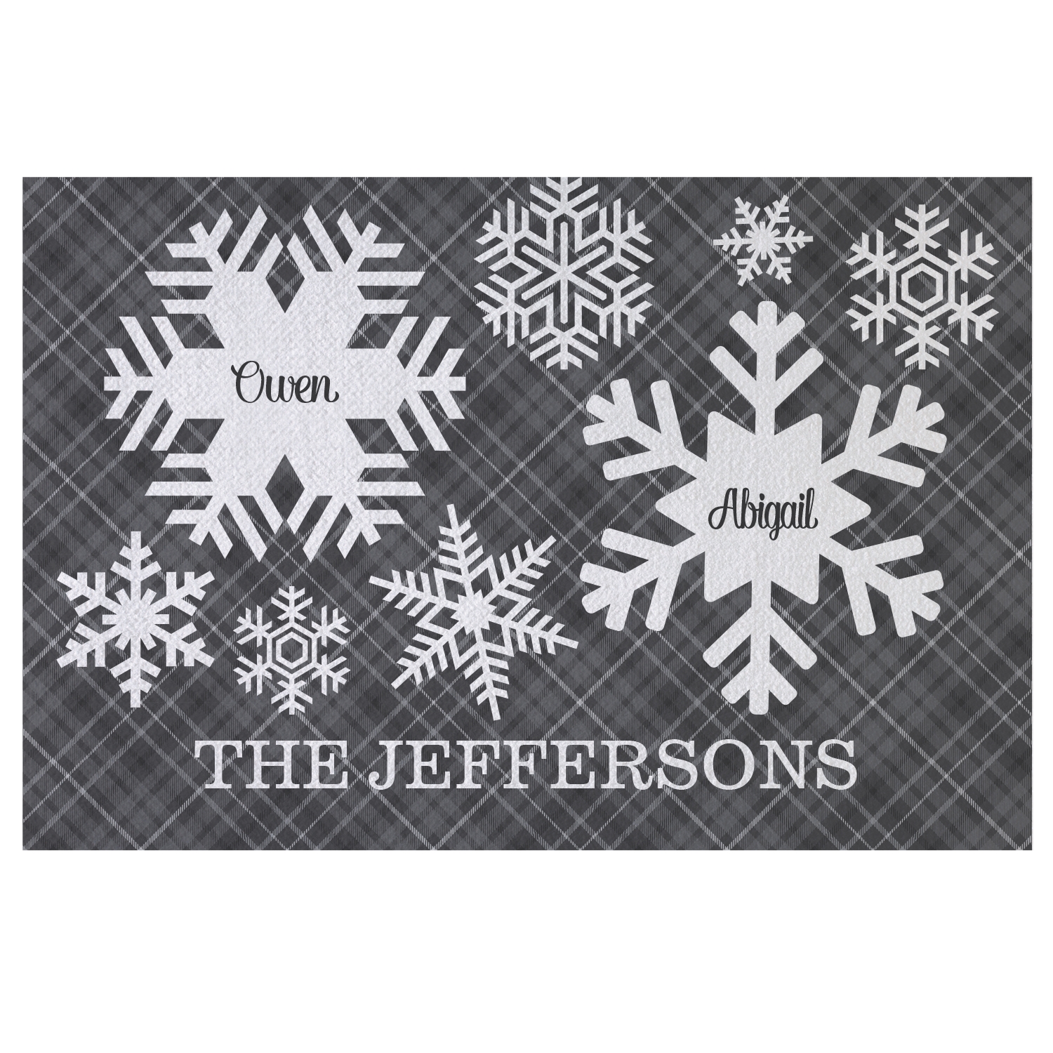 Snowflake Flurry Doormat - Gray 24x36