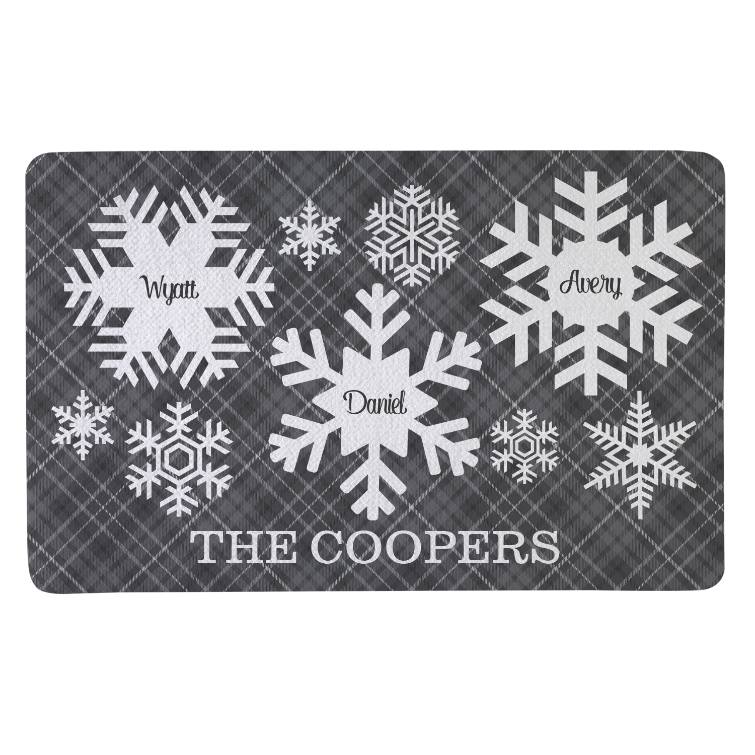 Snowflake Flurry Doormat - 17x27 - Gray