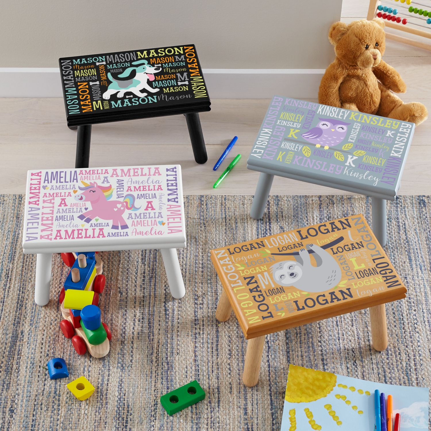 Adorable Creatures Personalized Step Stool