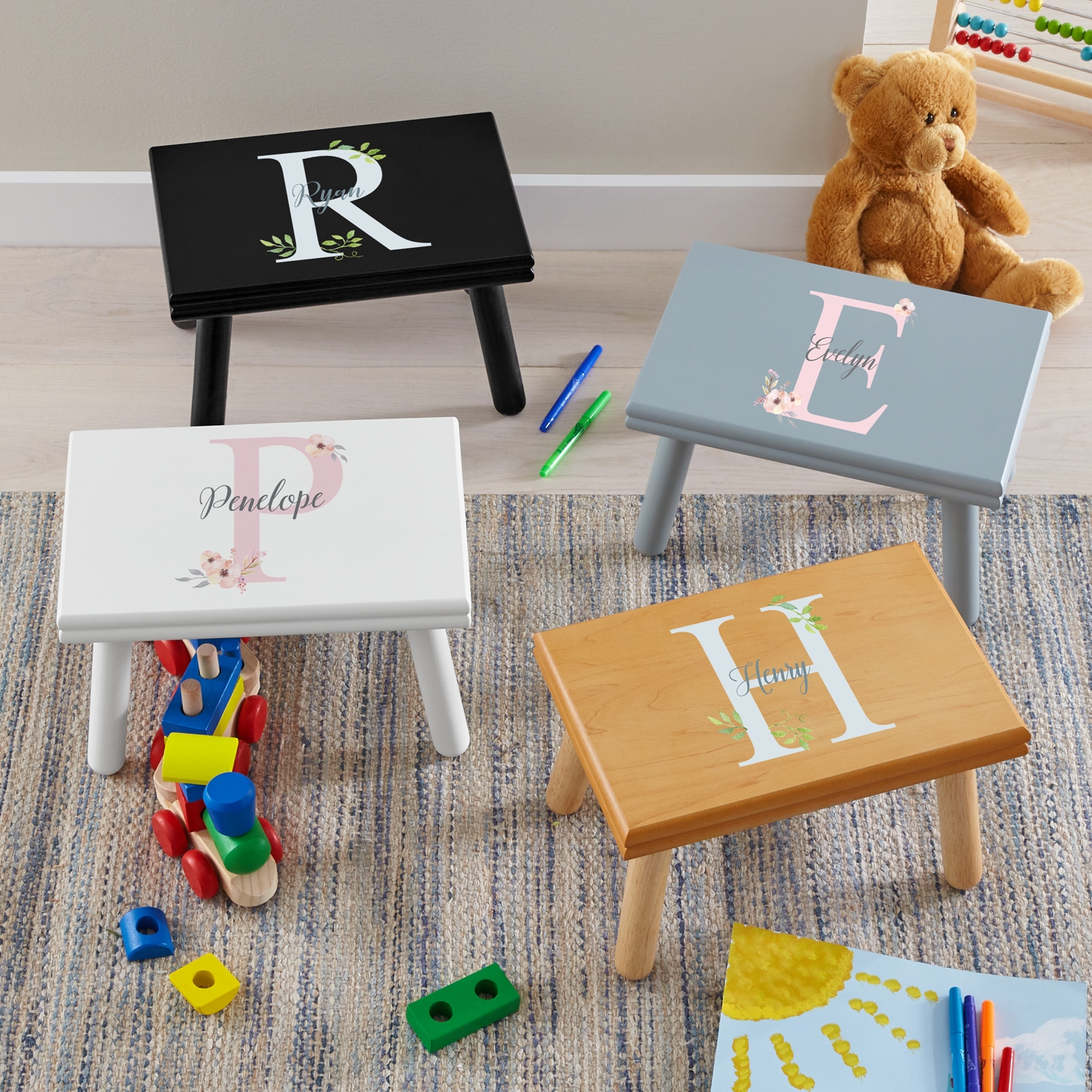 Sophisticated Baby Name Personalized Step Stool