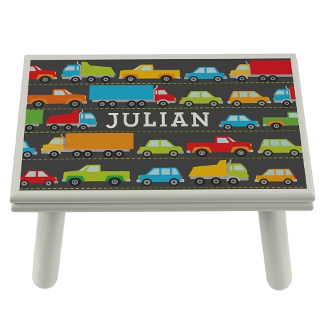 Fast Cars Step Stool-Gray